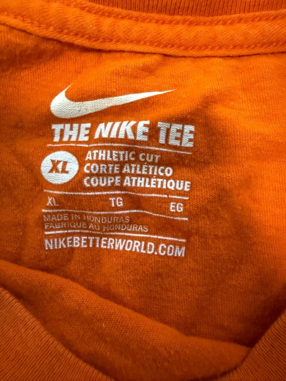 Nike Men’s Orange Tee with Blue RUN Swoosh Graphic - Picture 7 of 7
